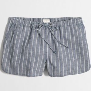 j Crew 3" striped chambray pull-on short